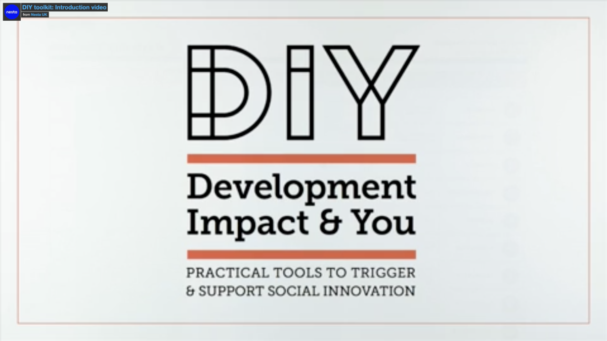 DIY, Practical, tools to triguer and support social innovation, London 2018