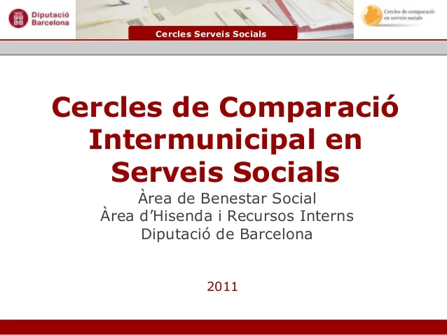 Diputació de Barcelona, Cercles de comparació intermunicipal en Serveis Socials, 2019