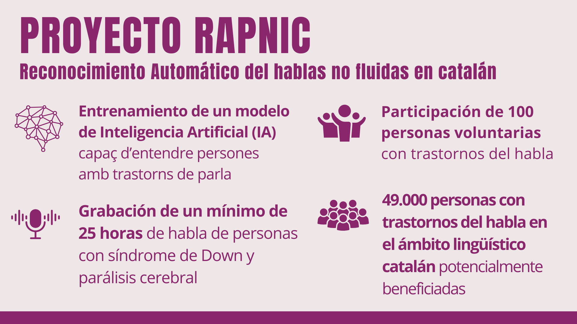 Infografia que recoge de manera esquemática algunos datos y beneficios de RAPNIC descritos en el texto.