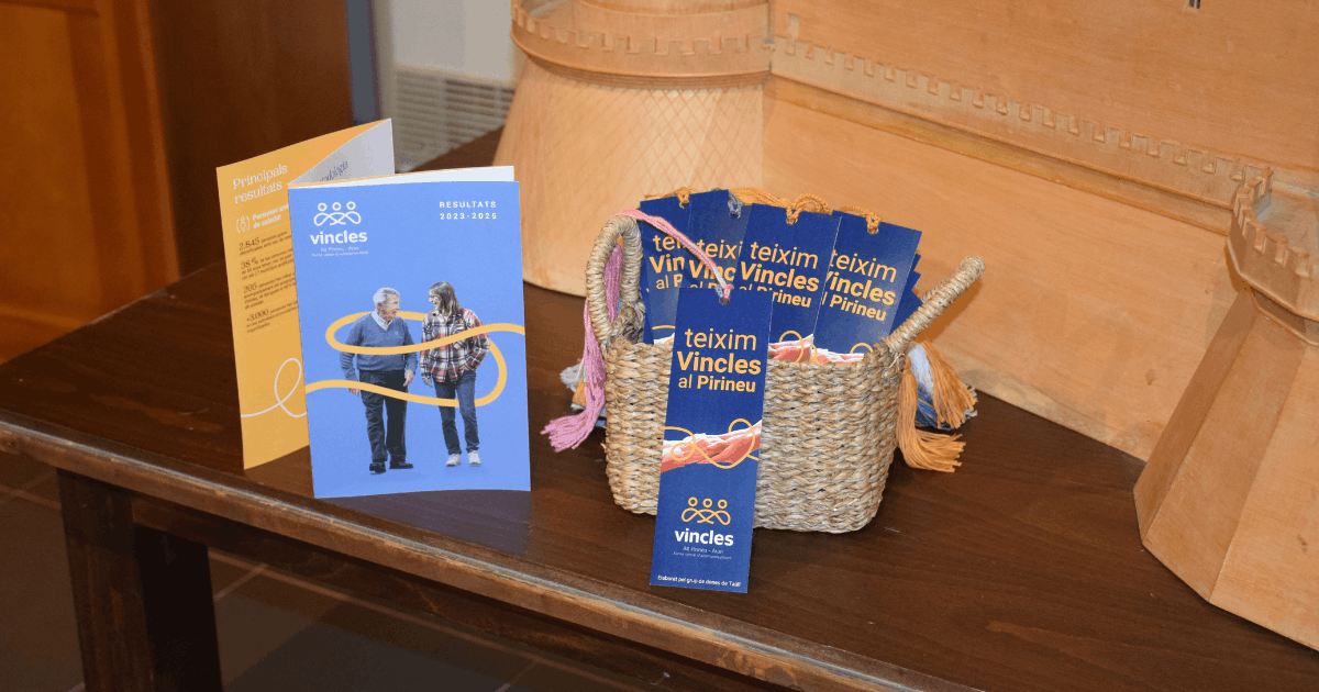 Cartelleria de l'acte de presentació de resultats del projecte Vincles 2023-2026